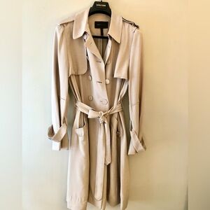 BCBGMaxAzria Beige Trench Coat with Tie Belt